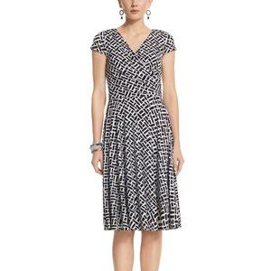 WHBM Cap Sleeve Double V Neck Surplice Dress